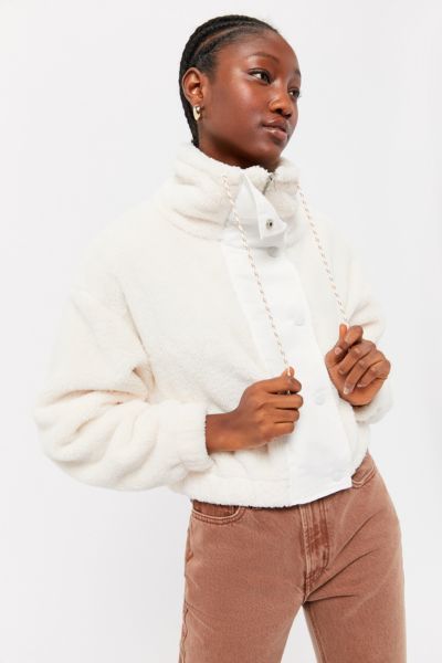 cropped teddy fleece