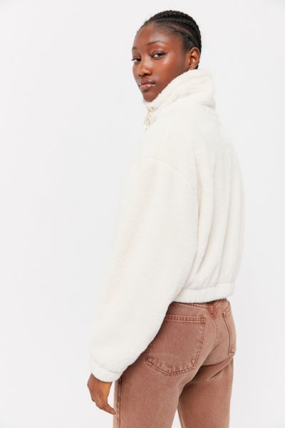 cropped teddy fleece