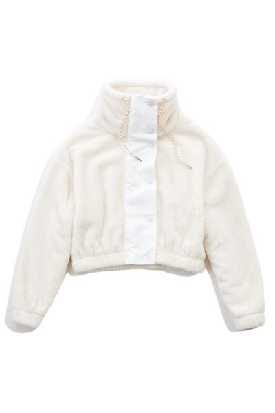 white teddy fleece jacket