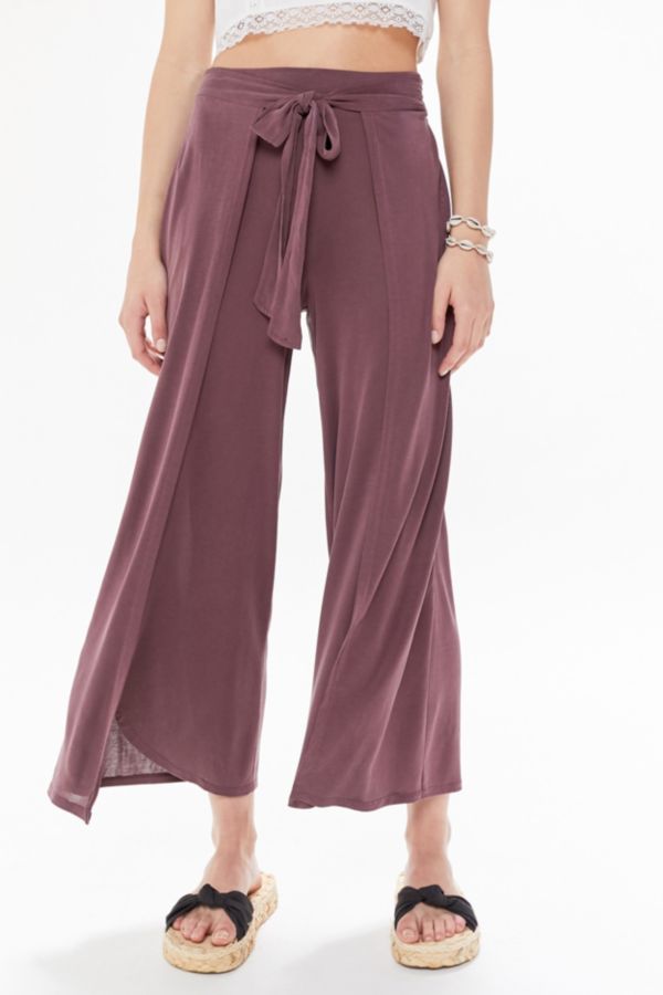 Cupro Split-Leg Wrap Pant