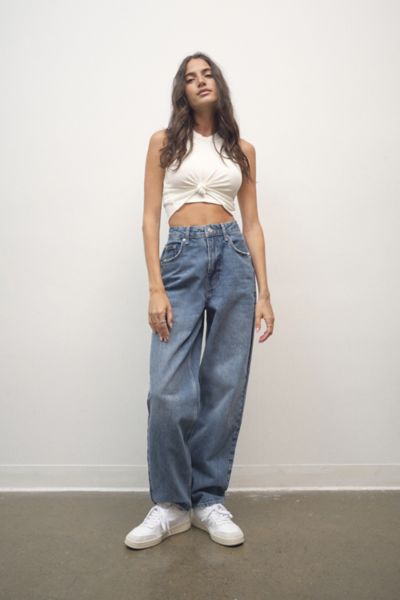 baggy high rise jeans