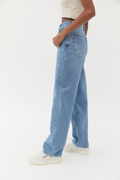 high waisted medium wash jeans