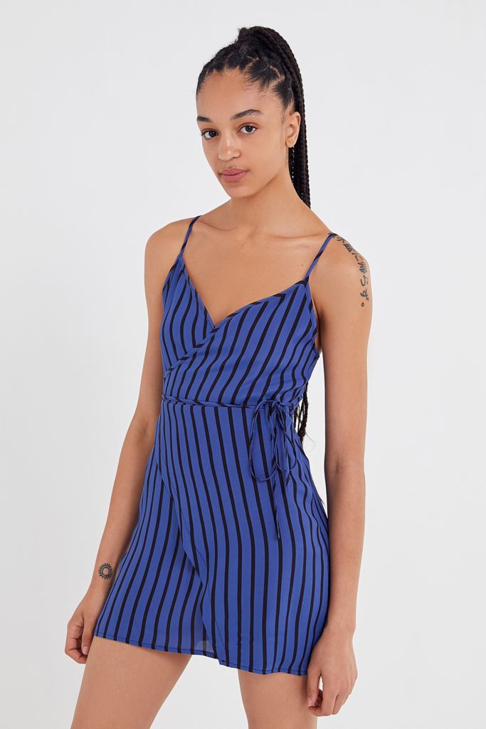 Urban Renewal Remnants Striped Mini Wrap Dress Urban Outfitters Canada