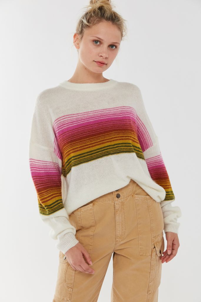 UO Sofia Striped Brushed Knit Sweater | Urban Outfitters