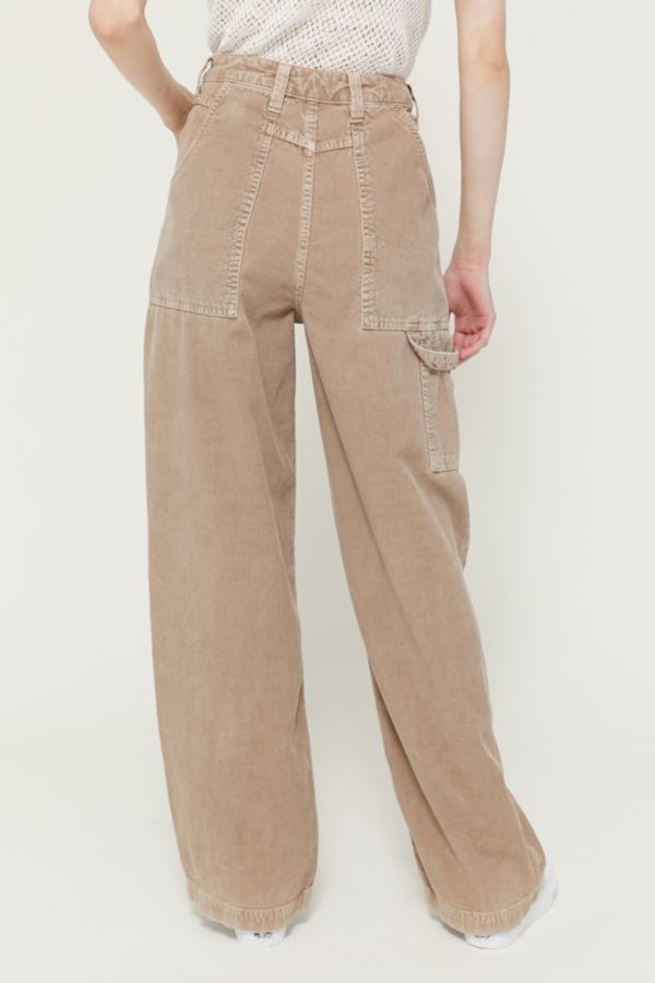 wide leg brown corduroy pants