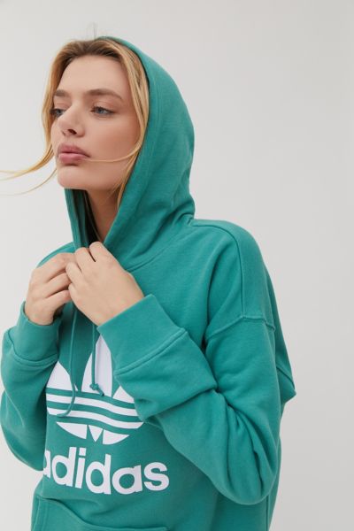 adidas trefoil hoodie green