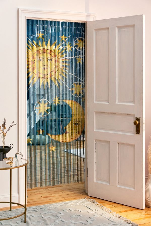 Slide View: 1: Solar Bamboo Beaded Curtain