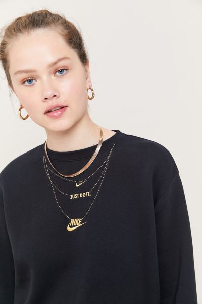 nike gold necklace crew sweatshirt