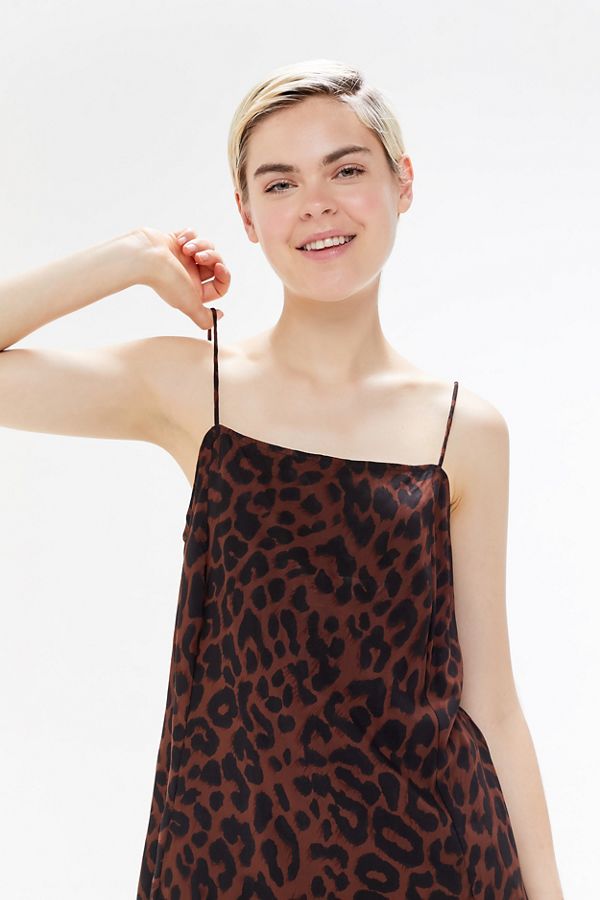 Motel Datista Leopard Print Slip Dress | Urban Outfitters