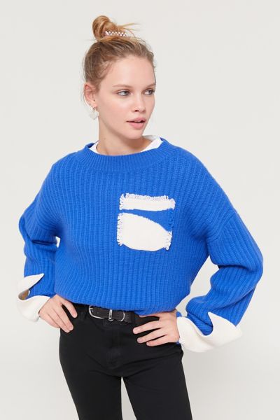 Even Vintage Frayed Pocket Sweater | Urban Outfitters