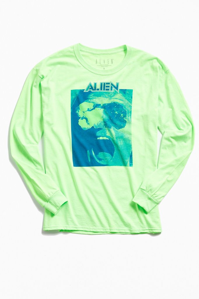 Alien Neon Long Sleeve Tee Urban Outfitters