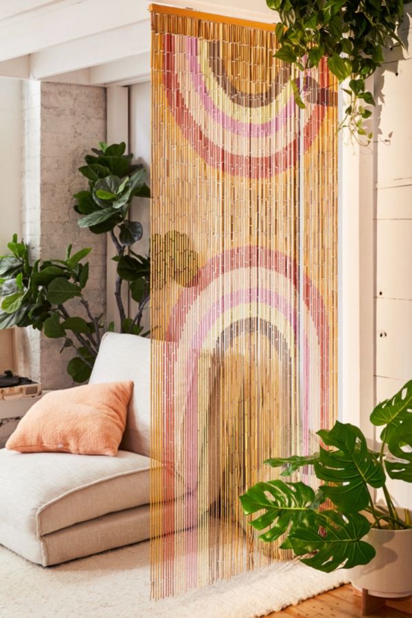 Rainbow Bamboo Beaded Curtain Urban Outfitters Canada
