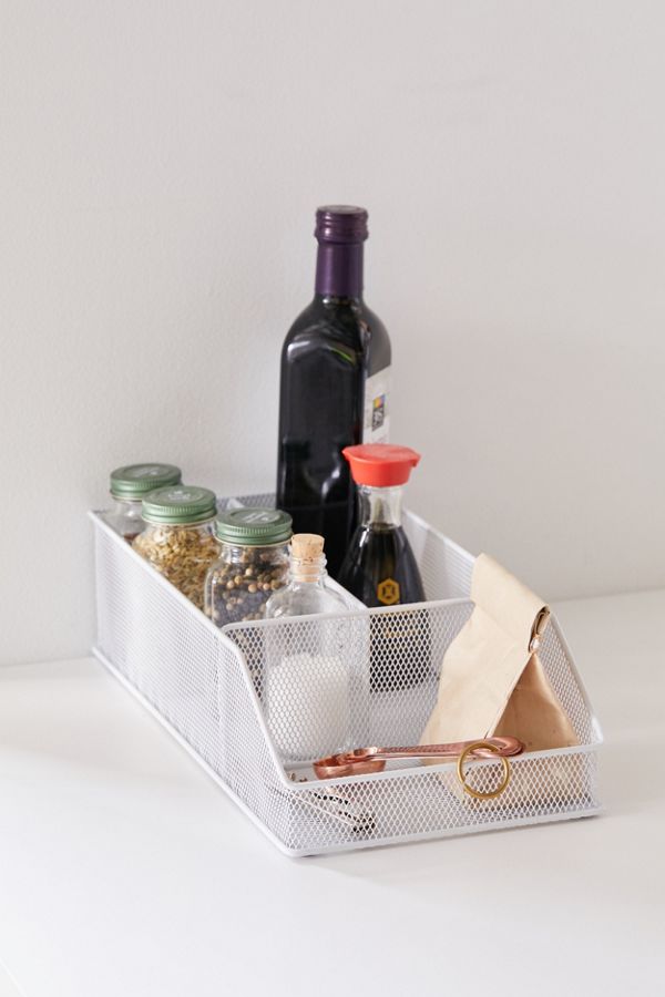 Slide View: 1: Mesh Metal Divided Organizer Bin