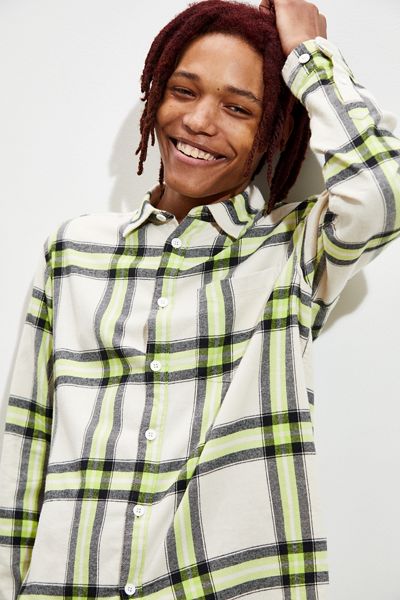 UO Plaid Flannel Button-Down Cotton Shirt 