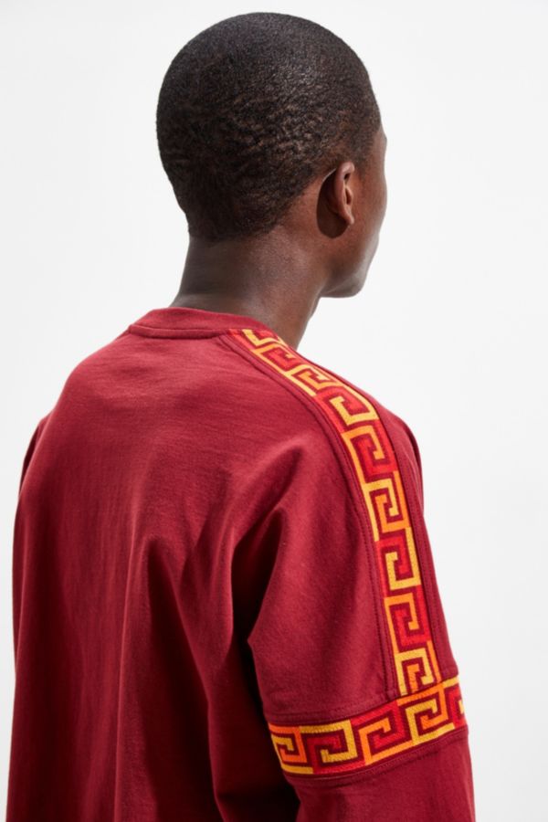 UO Drop Shoulder Ribbed Long Sleeve Red Tee | Urban Outfitters