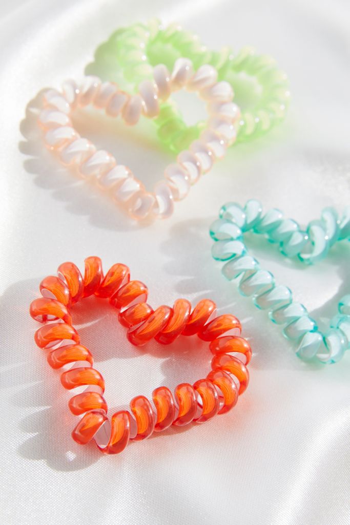 Heart Telephone Cord Hair Tie Set Urban Outfitters