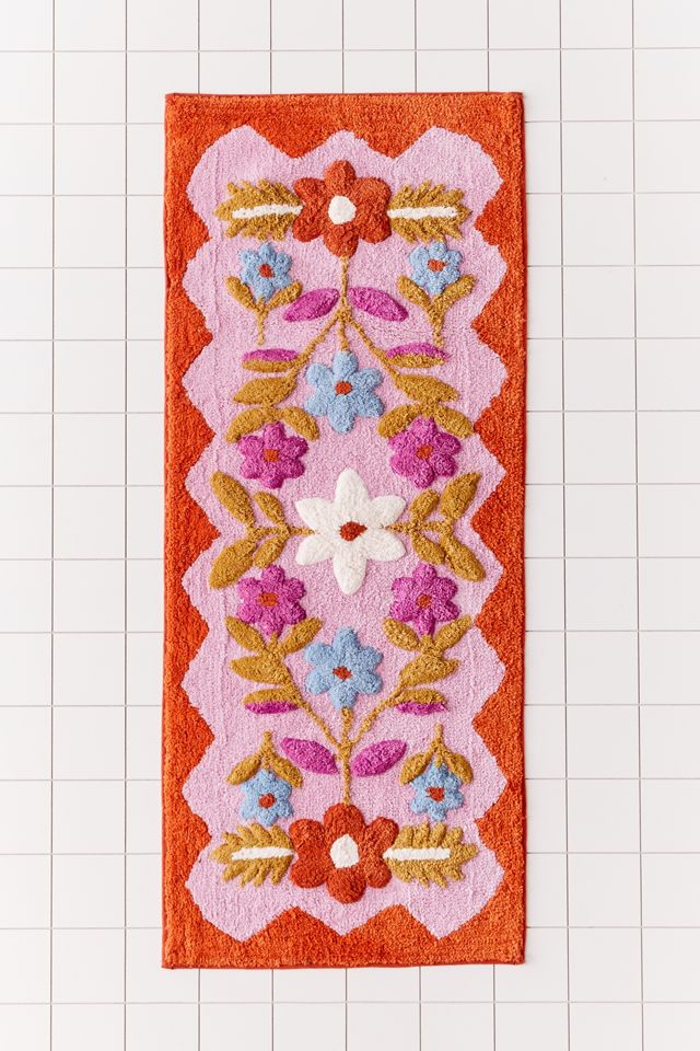 Molly Folk Floral Runner Bath Mat Urban Outfitters Canada