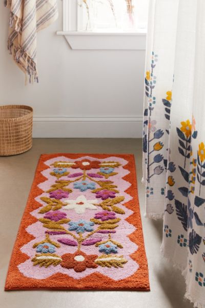 orange bath mat