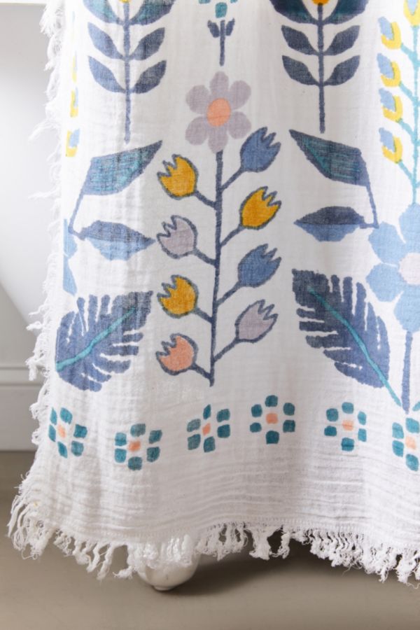 Kit Floral Gauze Shower Curtain Urban Outfitters