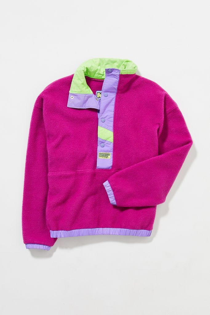 Vintage Purple Fleece Pullover Jacket Urban Outfitters