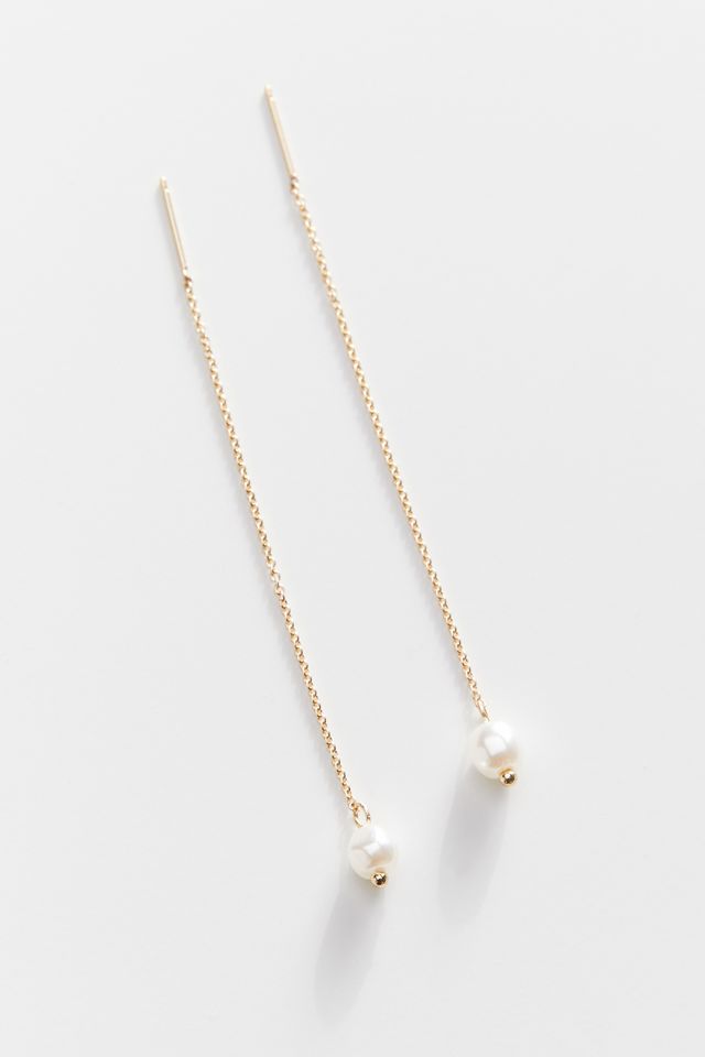 Delicate Pearl Threader Earring Urban Outfitters