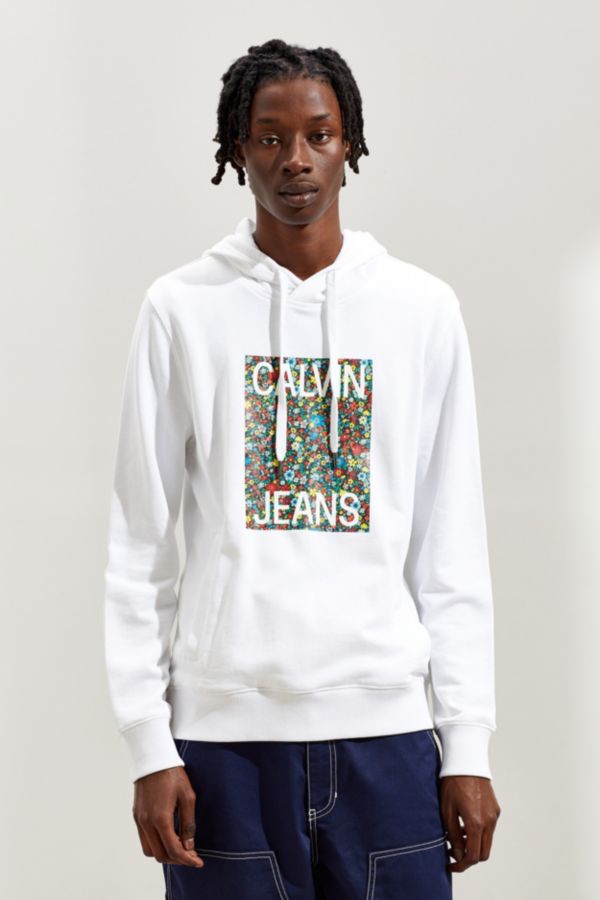 Calvin Klein Floral Stack Hoodie Sweatshirt | Urban Outfitters