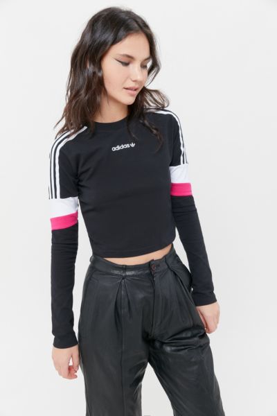 adidas women's long sleeve crop top