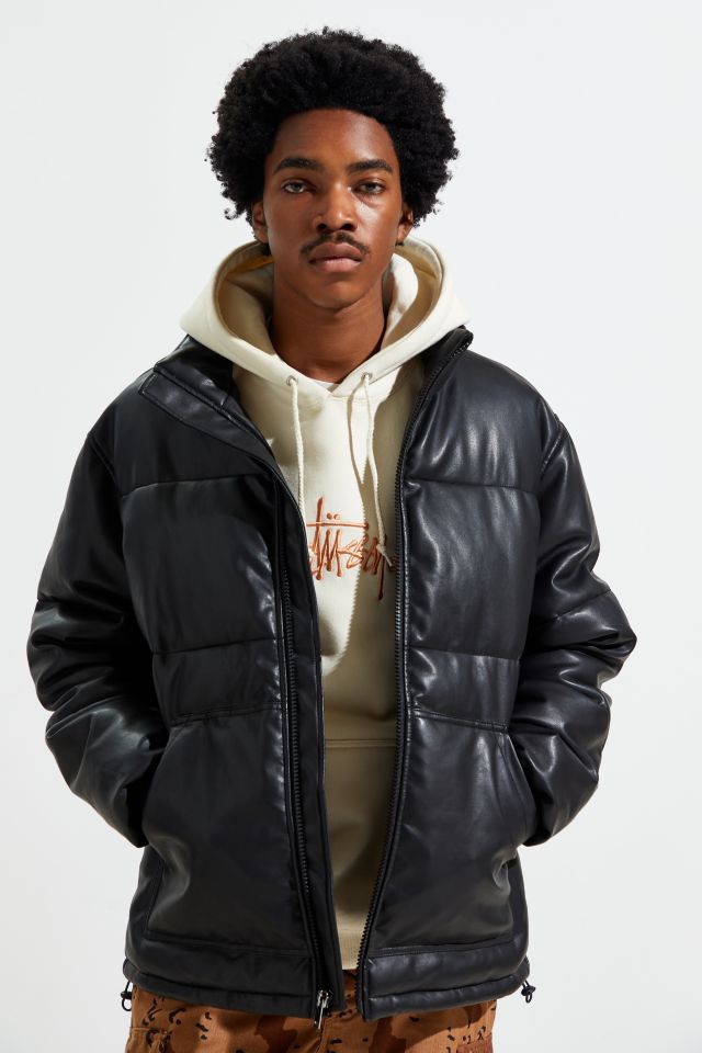 urban outfitters faux leather puffer