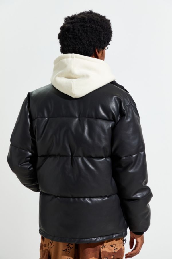 urban outfitters faux leather puffer