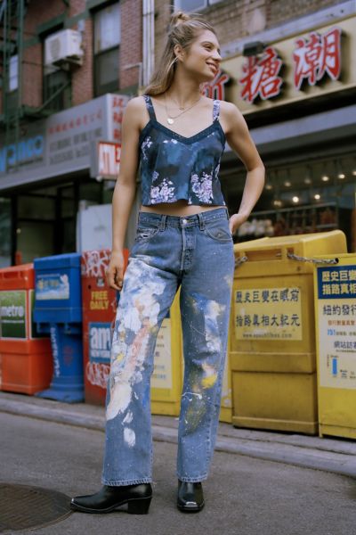 levis paint splatter jeans