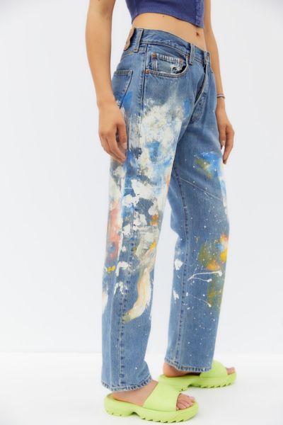 levi paint splatter jeans