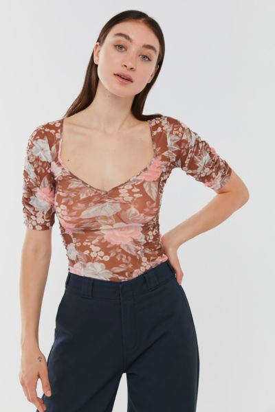 lioness barbarossa sheer floral cropped top