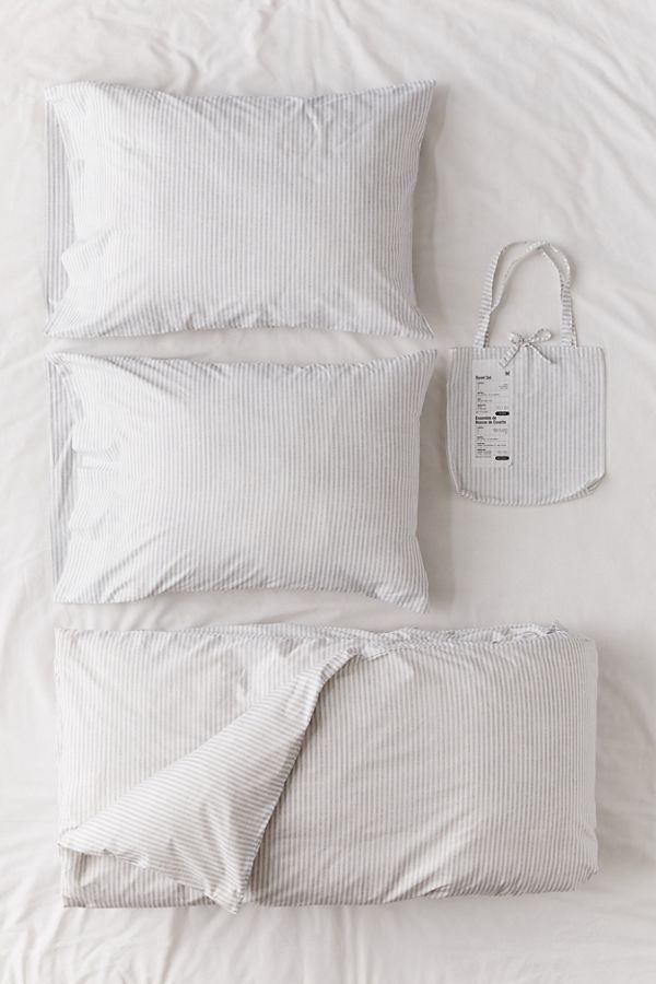 Slide View: 1: Ticking Stripe Duvet Set