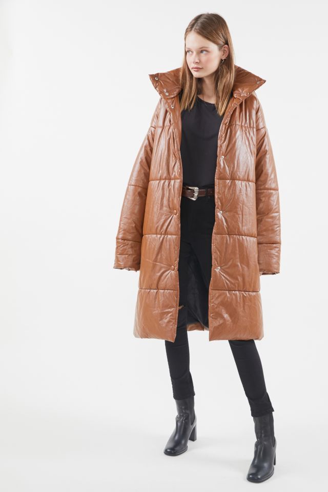 oversized faux leather coat