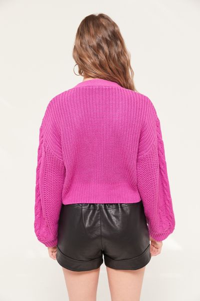uo elena cable knit cardigan sweater
