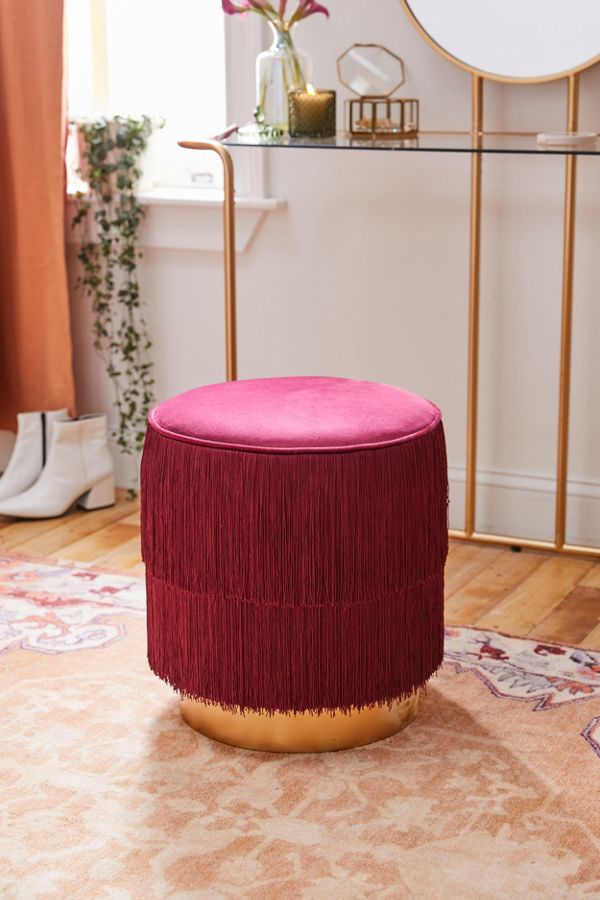 Slide View: 1: Charlette Velvet Vanity Stool