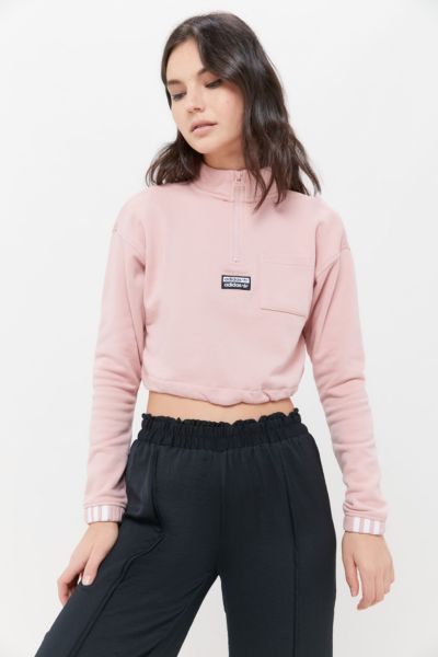 cropped quarter zip pullover