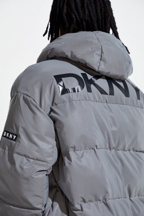DKNY Full Length Light Cocoon Reflective Puffer Jacket Urban Outfitters