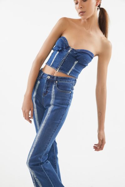 Iamgia Savannah Denim Strapless Bustier Top Urban Outfitters 7867