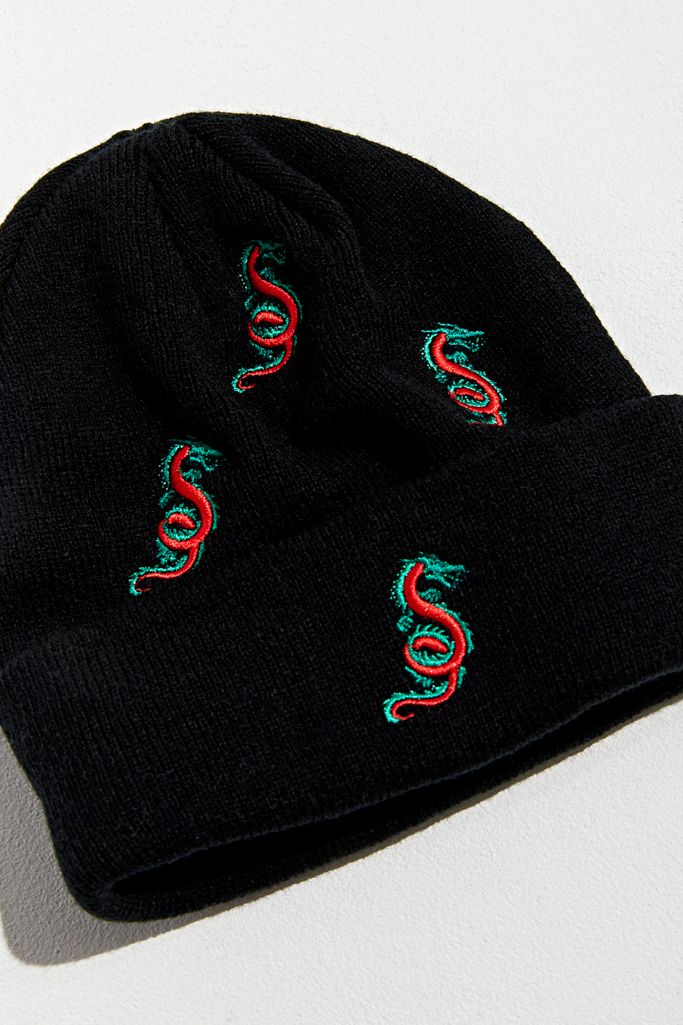 Embroidered Dragons Beanie Urban Outfitters