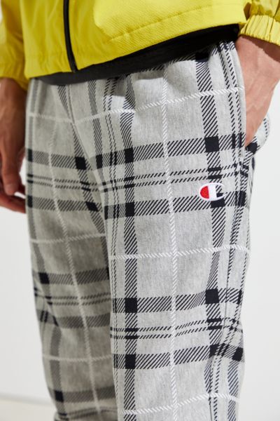 champion plaid reverse weave jogger pant