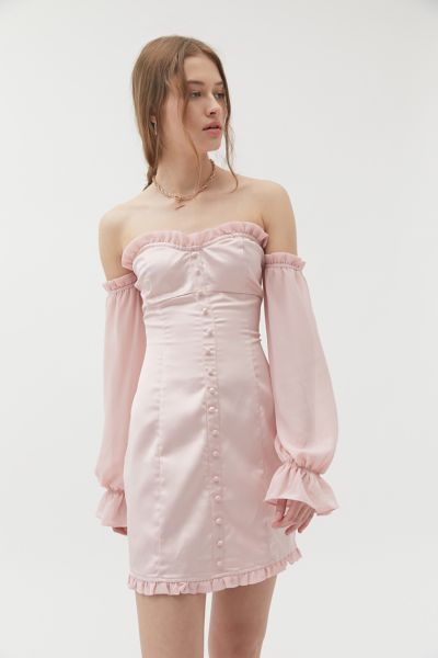 urban outfitters pink satin dress