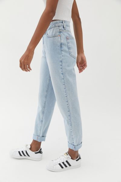 high waisted bleached jeans