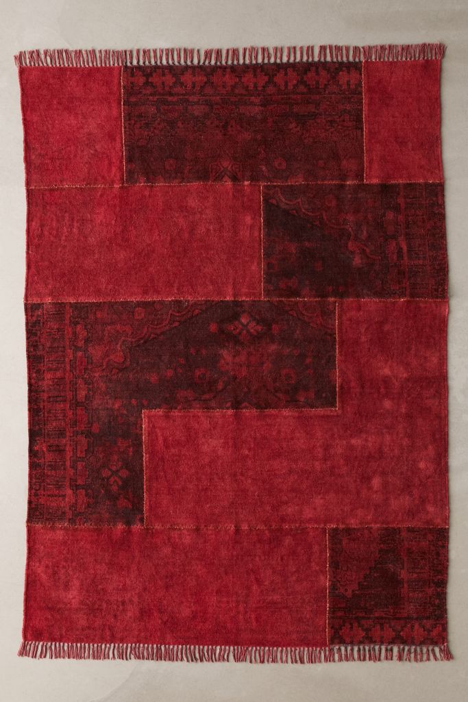 Urban Renewal Overdyed Remnant Patched Rug Urban Outfitters