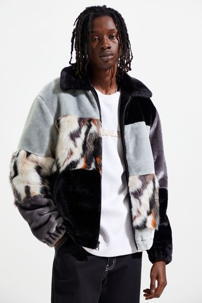 faux fur hoodie mens urban outfitters