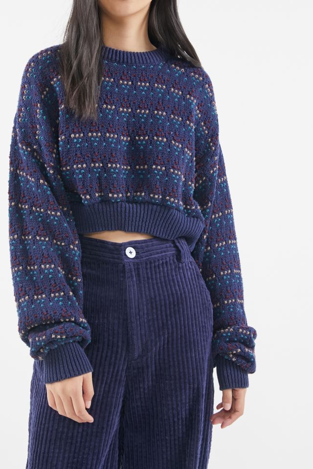 Urban Renewal Recycled Printed Cropped Sweater Urban Outfitters