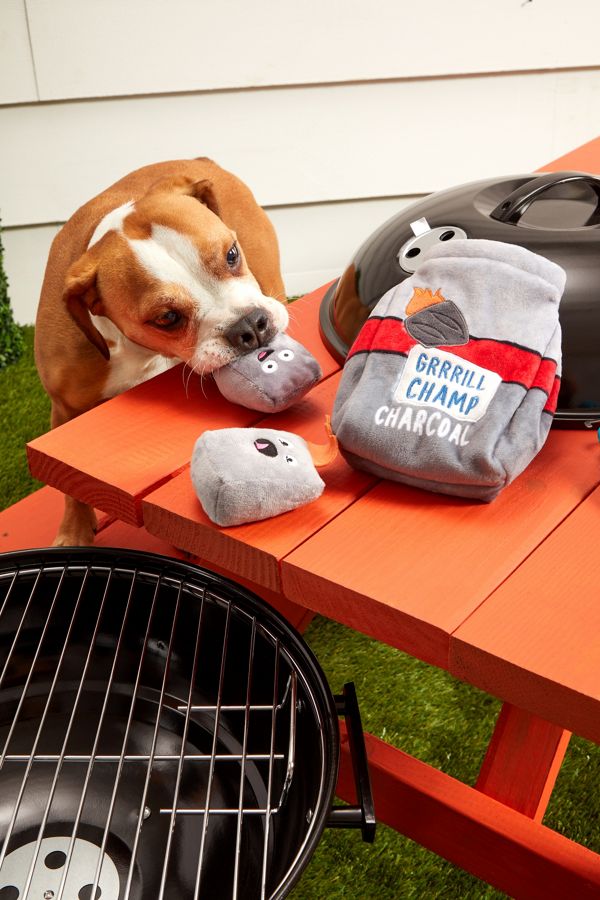 Slide View: 3: BARK Grrrill Champ Charcoal Dog Toy