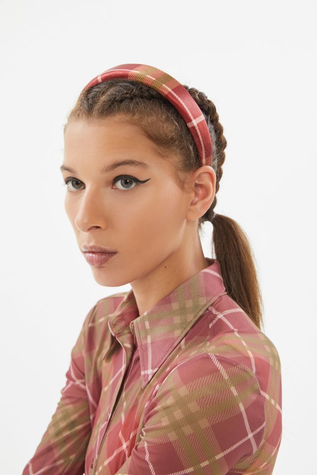 UO Metcalf Plaid Padded Headband Urban Outfitters Canada