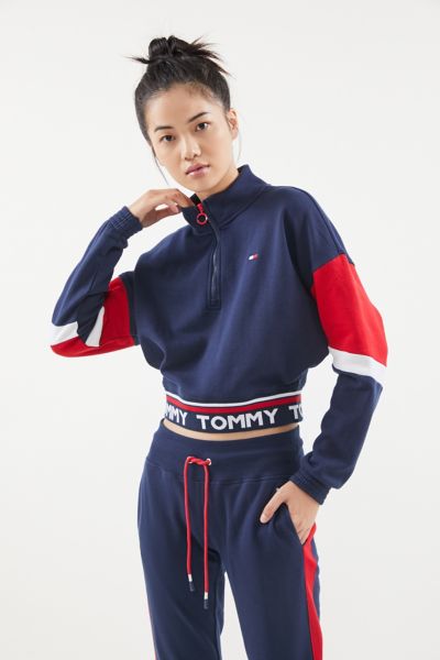 colorblock half zip sweatshirt