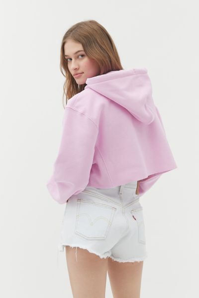 cropped pink champion hoodie